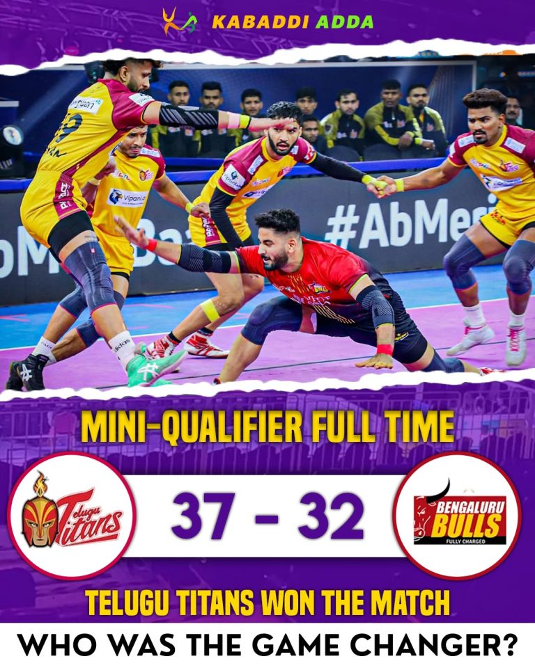 PKL 12: Telugu Titans Beat Bengaluru Bulls; Jaipur Out of the Tournament after loss against Patna