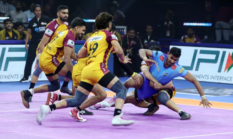 Super 10s from Vijay and Bharat & Ankit’s High Five leads Telugu Titans to commanding win vs the Warriorz