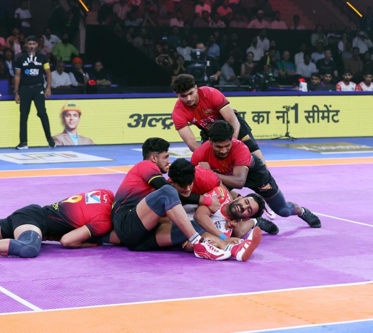 PKL-12: UP Yoddhas secure second consecutive win, defeat Bengaluru Bulls in tie-breaker