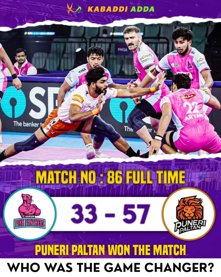 Puneri Paltan Defeats Jaipur Pink Panthers to Secure Top-2 Spot in PKL 12