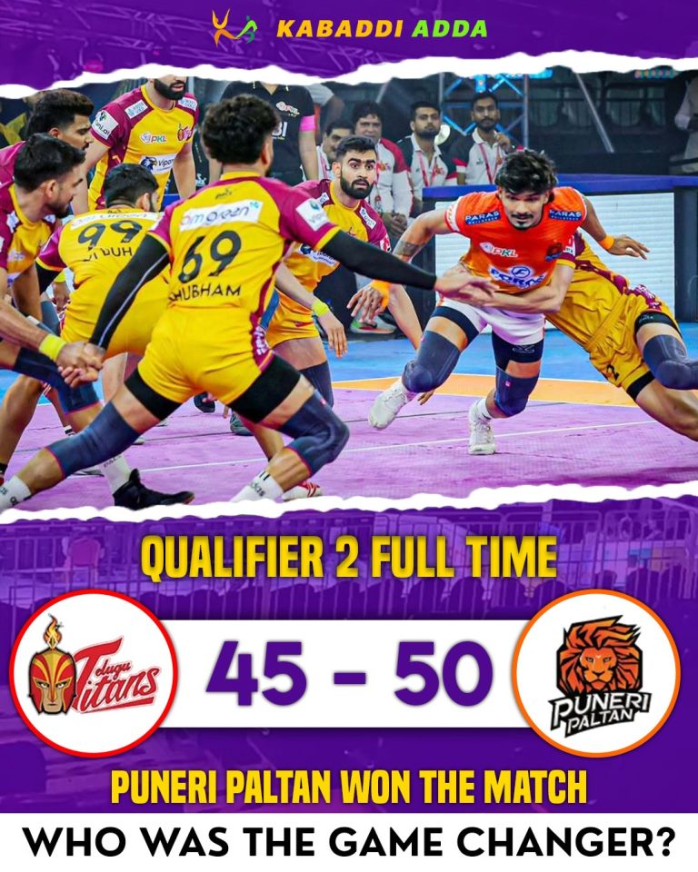 PKL 12: Puneri Paltans Beat Telugu Titans Thrilling Encounter; Meet Delhi in the Final